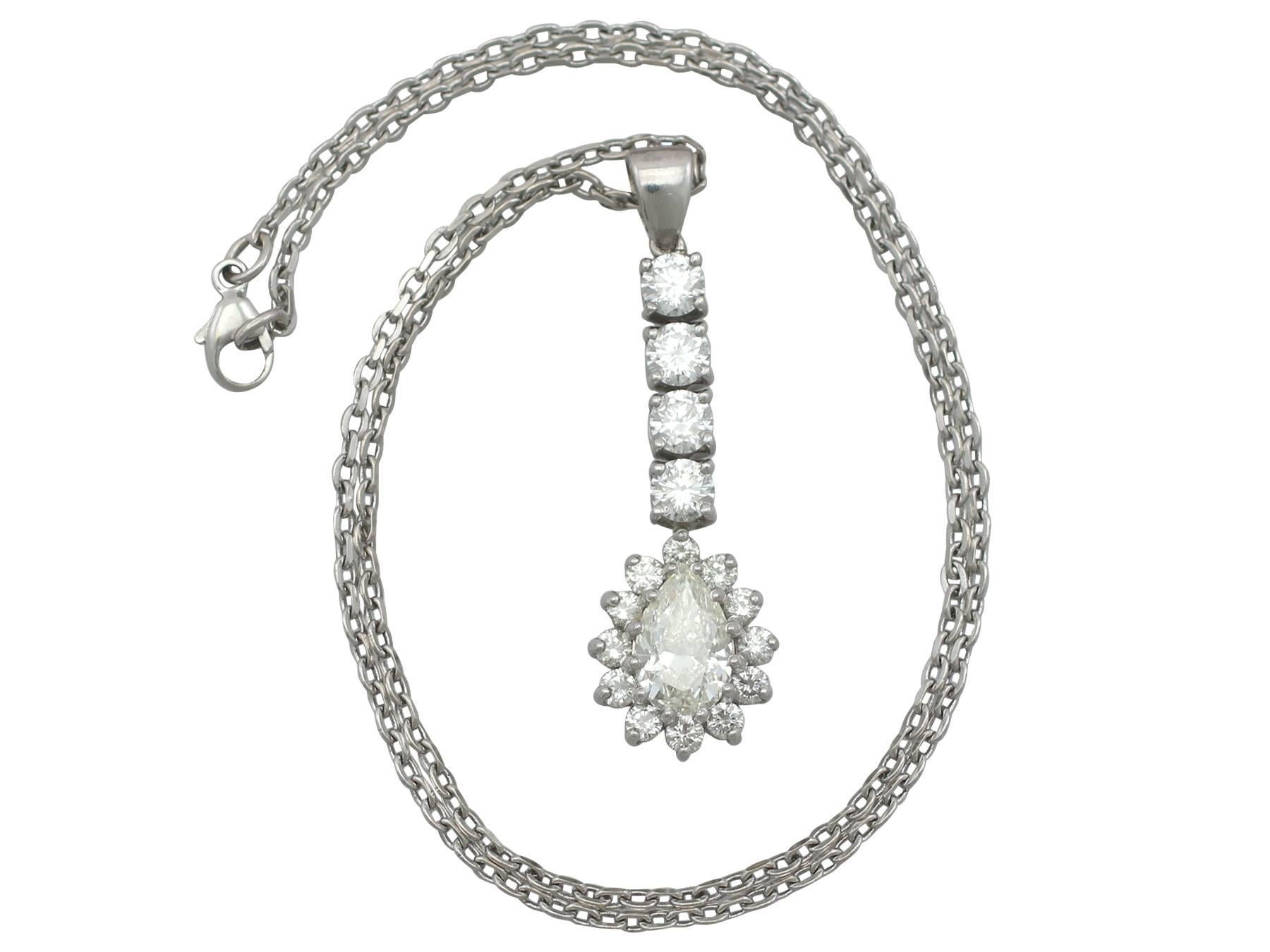A stunning, fine and impressive contemporary 4.13 carat diamond and 18 karat white gold pendant; part of our diverse contemporary jewelry collection

This stunning contemporary diamond cluster pendant has been crafted in 18k white gold.

The feature