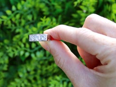 Anello a trilogia in oro bianco e diamanti vintage degli anni '30 da 1,16 carati