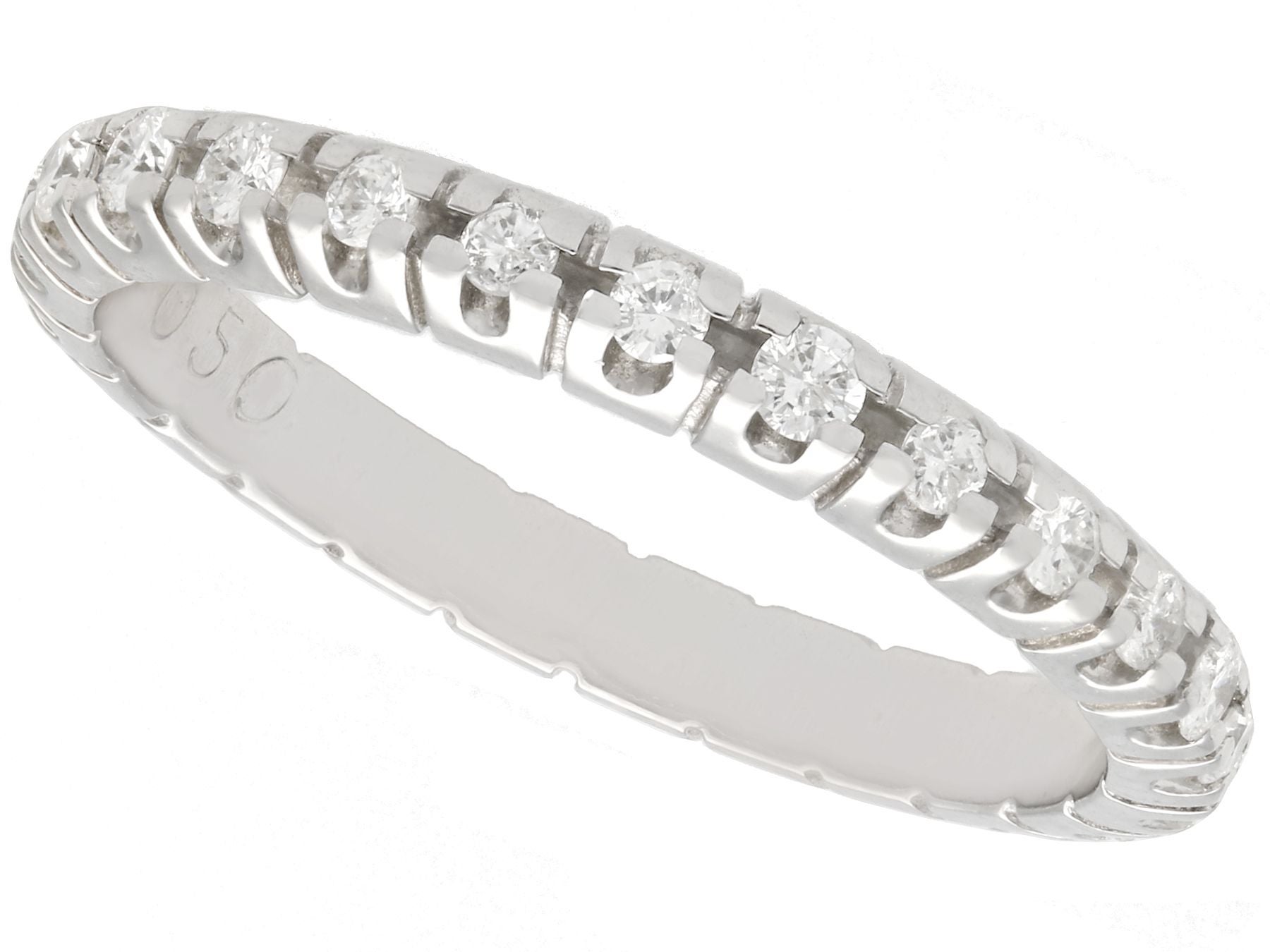 Diamonds Topaz White Gold Eternity Ring For Sale at 1stDibs