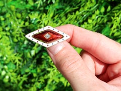 Broche victorienne en or jaune, diamants et émail