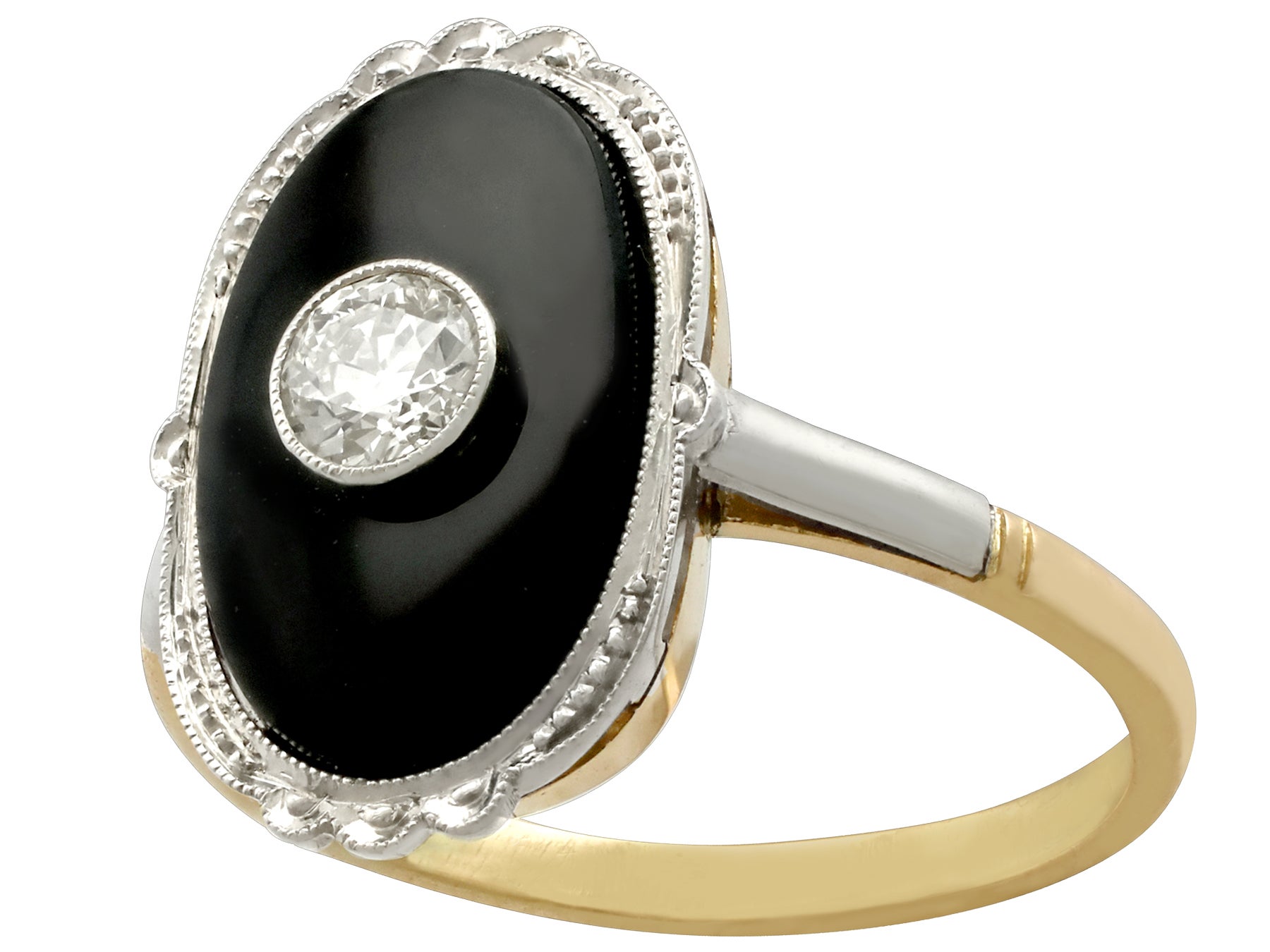Georgian Diamond Onyx Ring For Sale at 1stDibs