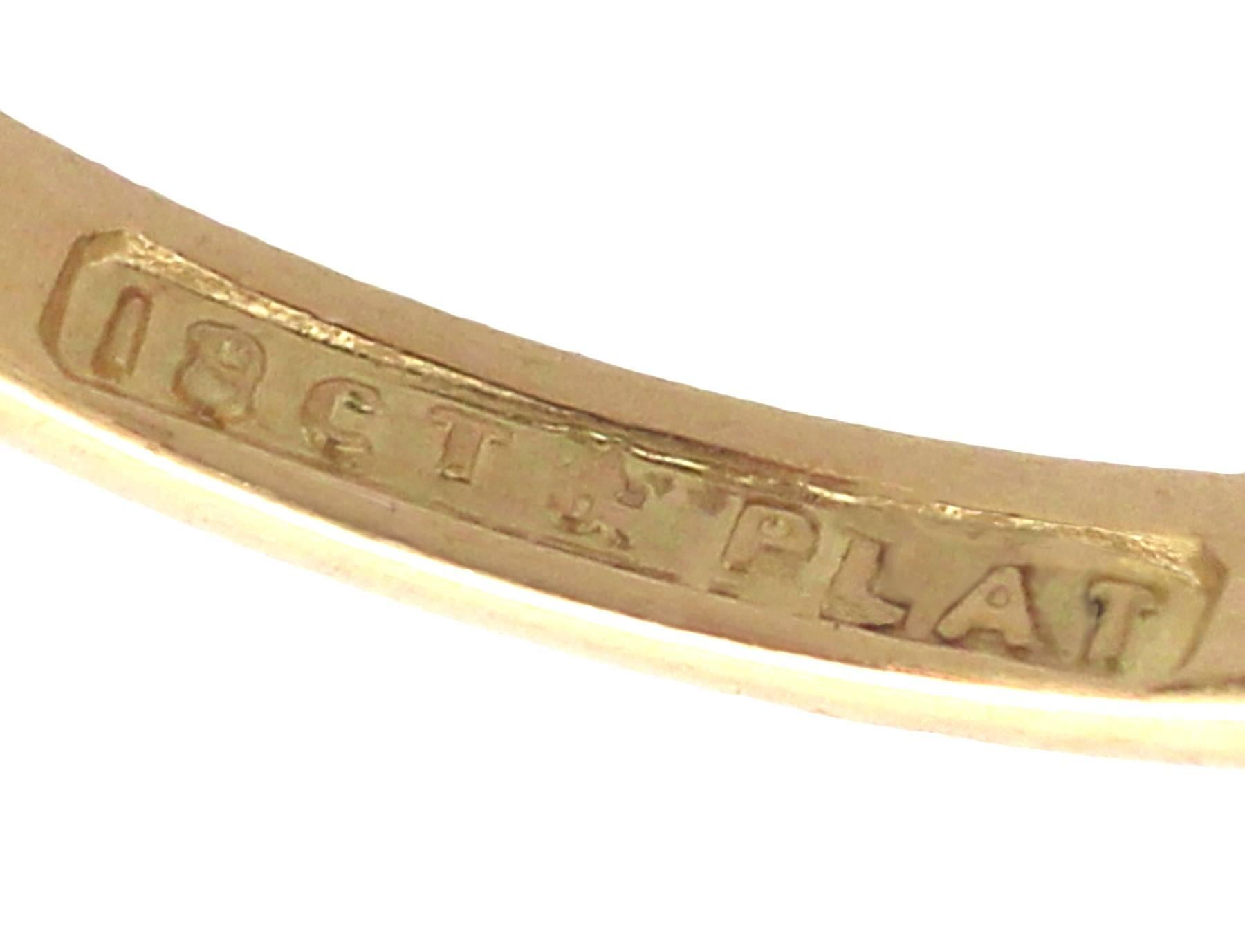 Women's 0.85Ct Diamond & 18k Yellow Gold, Platinum Set Trilogy Ring - Antique Circa 1920