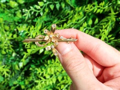 Broche ancienne en or jaune et diamants de 0,45 carat, années 1900