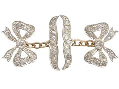 2.28Ct Diamond and 18k Yellow Gold, Silver Set Cufflinks - Antique Circa 1900