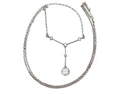 0.78Ct Diamond and Platinum Necklace - Art Deco Style - Antique Circa 1920