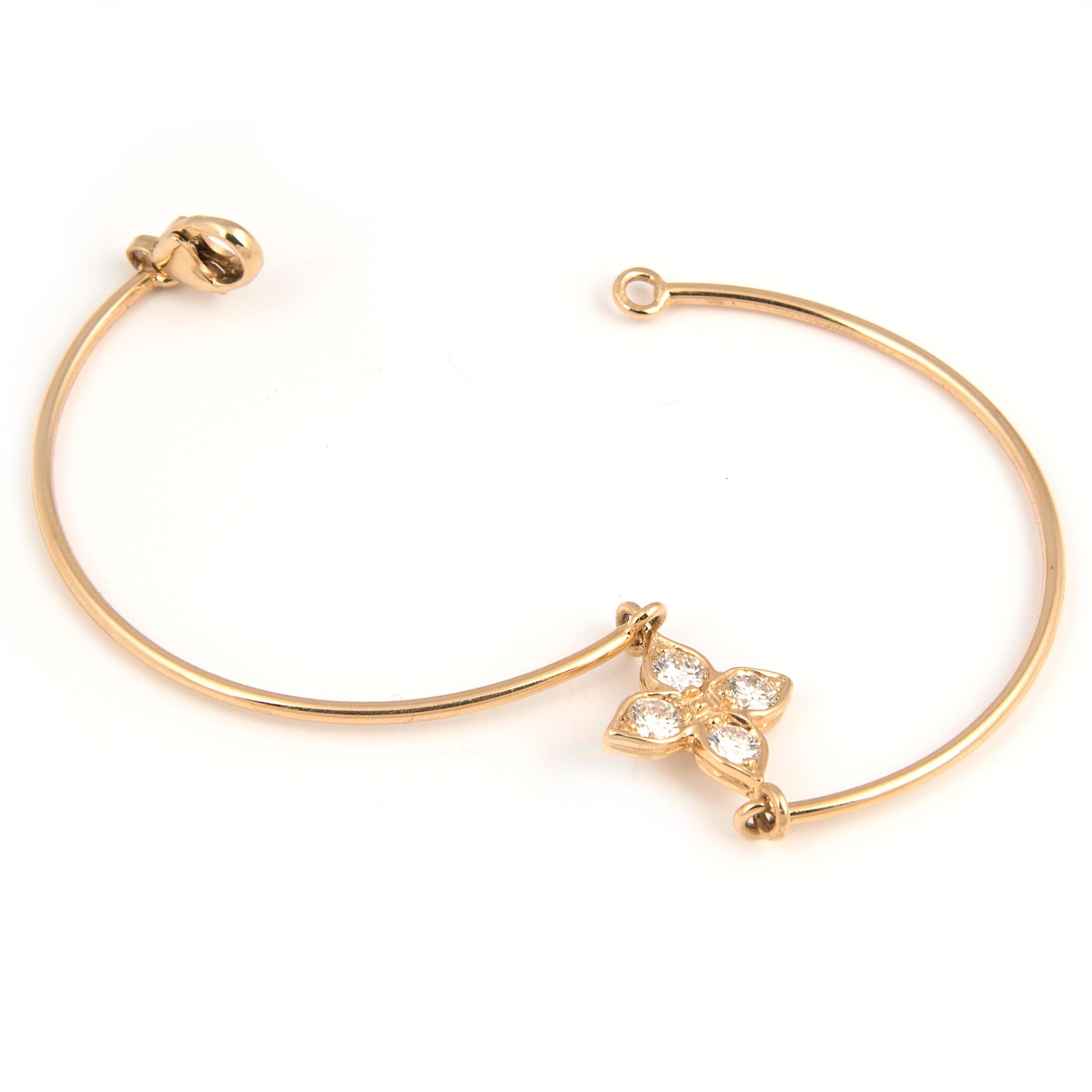 Women's or Men's Florence Larochas 18 Karat Gold Flower Bracelet For Sale