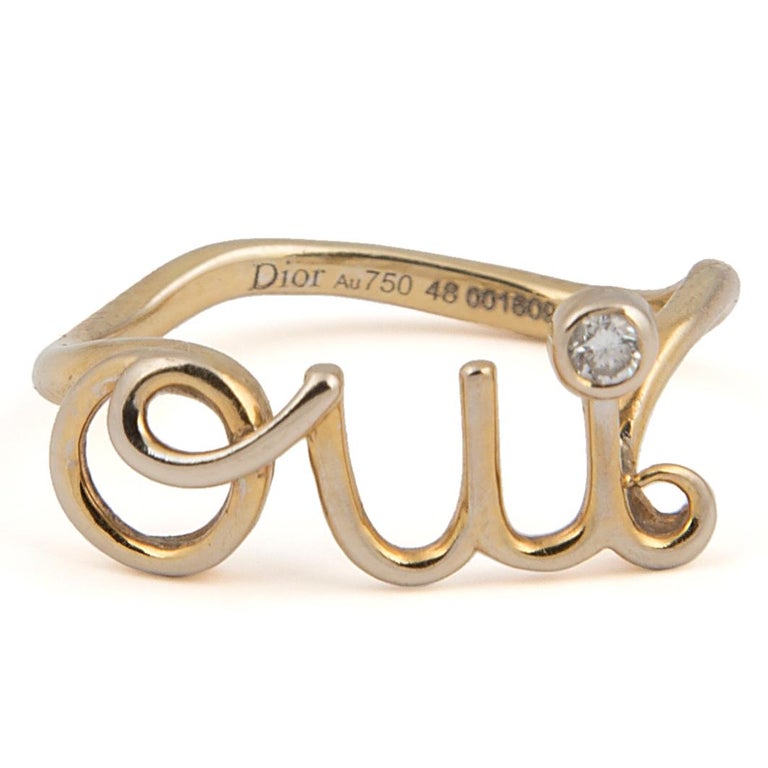 Dior 18 Karat Yellow Gold Oui Ring at 1stDibs dior oui ring