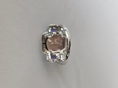 Set in 18K white Gold, Morganite, Tanzanite & Diamond Engagement Ring