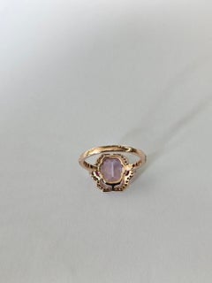Set in 18K Rose Gold, Kunzite, Mozambqiue Ruby & Diamond Engagement Ring