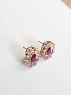 Ohrstecker aus 18-karätigem Roségold mit Mosambik-Rubin, Morganit und Diamanten