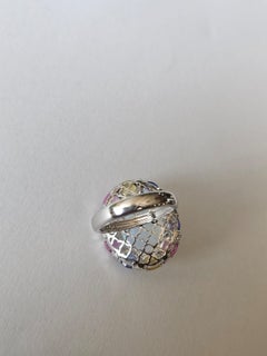 18K Gold, Ethiopian Opal, Multi Sapphire, Tanzanite & Diamond Cocktail Ring