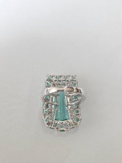 Set in 18K Gold, 8.23 carats, natural Nigerian Emerald & Diamond Cocktail Ring