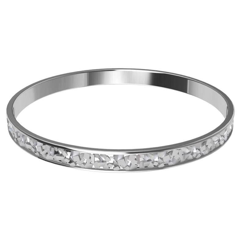Pulsera brazalete rectángulos de oro blanco de 18 quilates