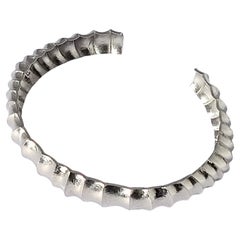 Retro Platinum  Vertebrae Concave Cuff Bracelet