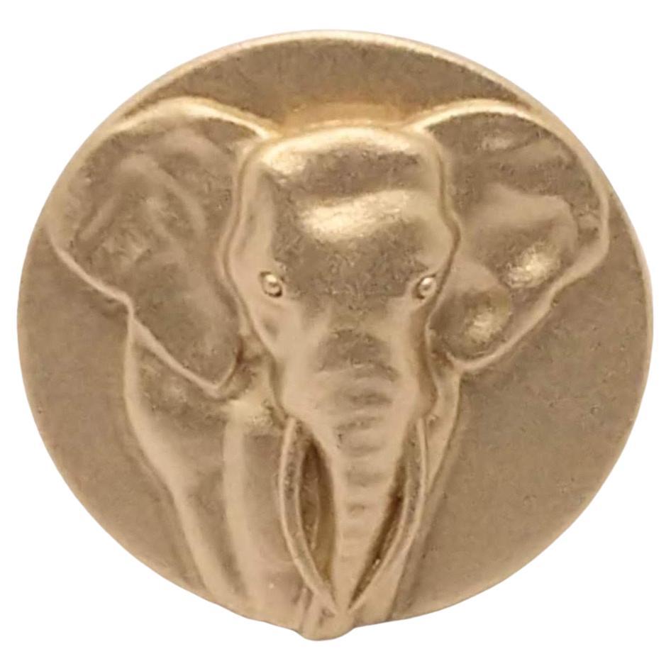 10 Karat Pink Gold Elephant Tusks Signet Ring