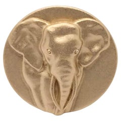 10 Karat Pink Gold Elephant Tusks Signet Ring