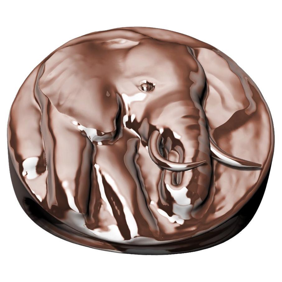 18 Karat Pink Gold Vermeil Elephant Signet Ring
