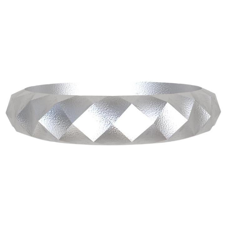 Platinum Matte Rhombus Wedding Band