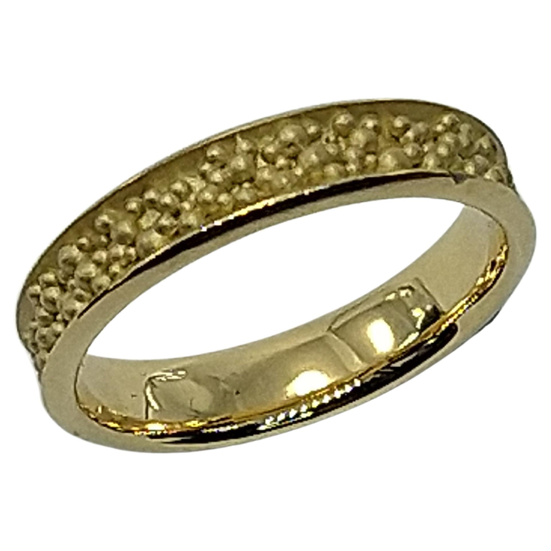 For Sale:  18k Yellow Gold Wedding Band "Champagne Bubbles"