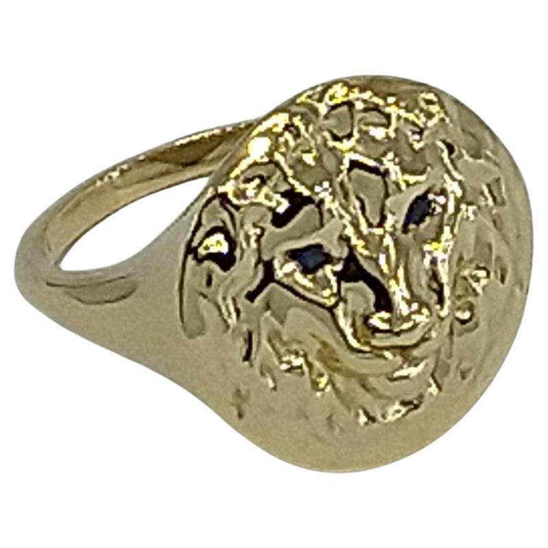 18 Karat Yellow Gold Custommade Womens Leo Lion size 7 Ring  Tiffany designer, Thomas Kurilla created this for a custom order. The king of the jungle, fearless , dominating, and territorial. They will fight to the very end.  A solid 18 Karat Yellow