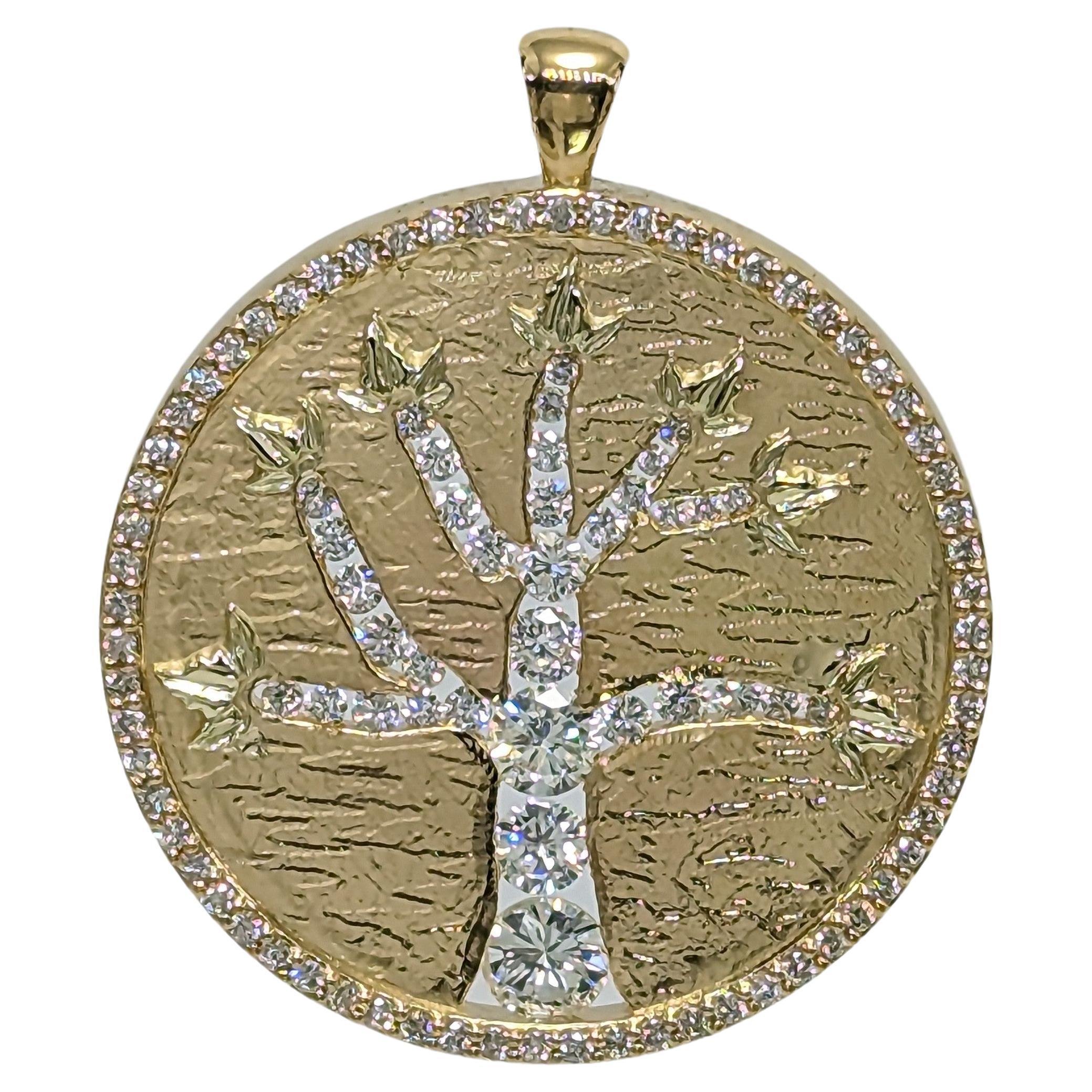 18 Karat Yellow Gold Diamond Tree of Life Pendant, Tiffany designer Thomas Kurilla has Redesigned the Tree of Life with more vigor. To bring more joy into your life. Light is Life, why not diamonds for the tree trunk?  Life is precious . We only
