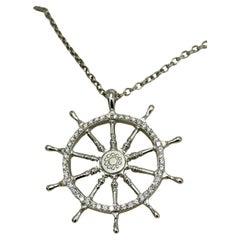 Platine  Pendentif diamant Capitaine Roue des marins