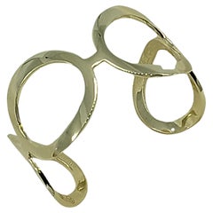 14 Karat Yellow Gold Oval Cuff Bracelet