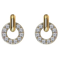 Orecchini a cerchio con diamante GIA giallo 18 carati