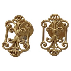 Boutons de manchette porte-clés en or jaune 18 carats et vermeil, style « French Gate »