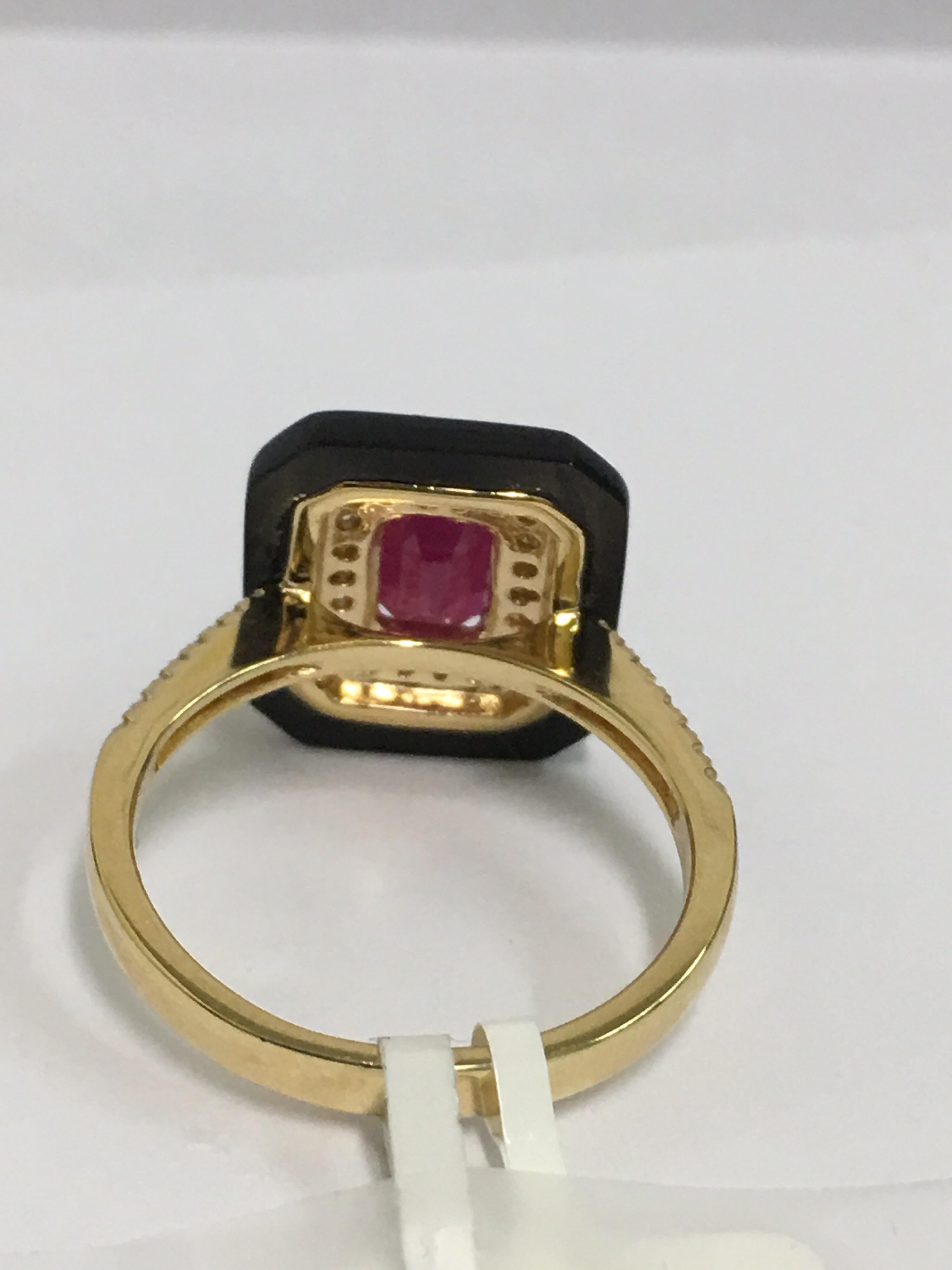 Ruby Diamond and Onyx Ring 3