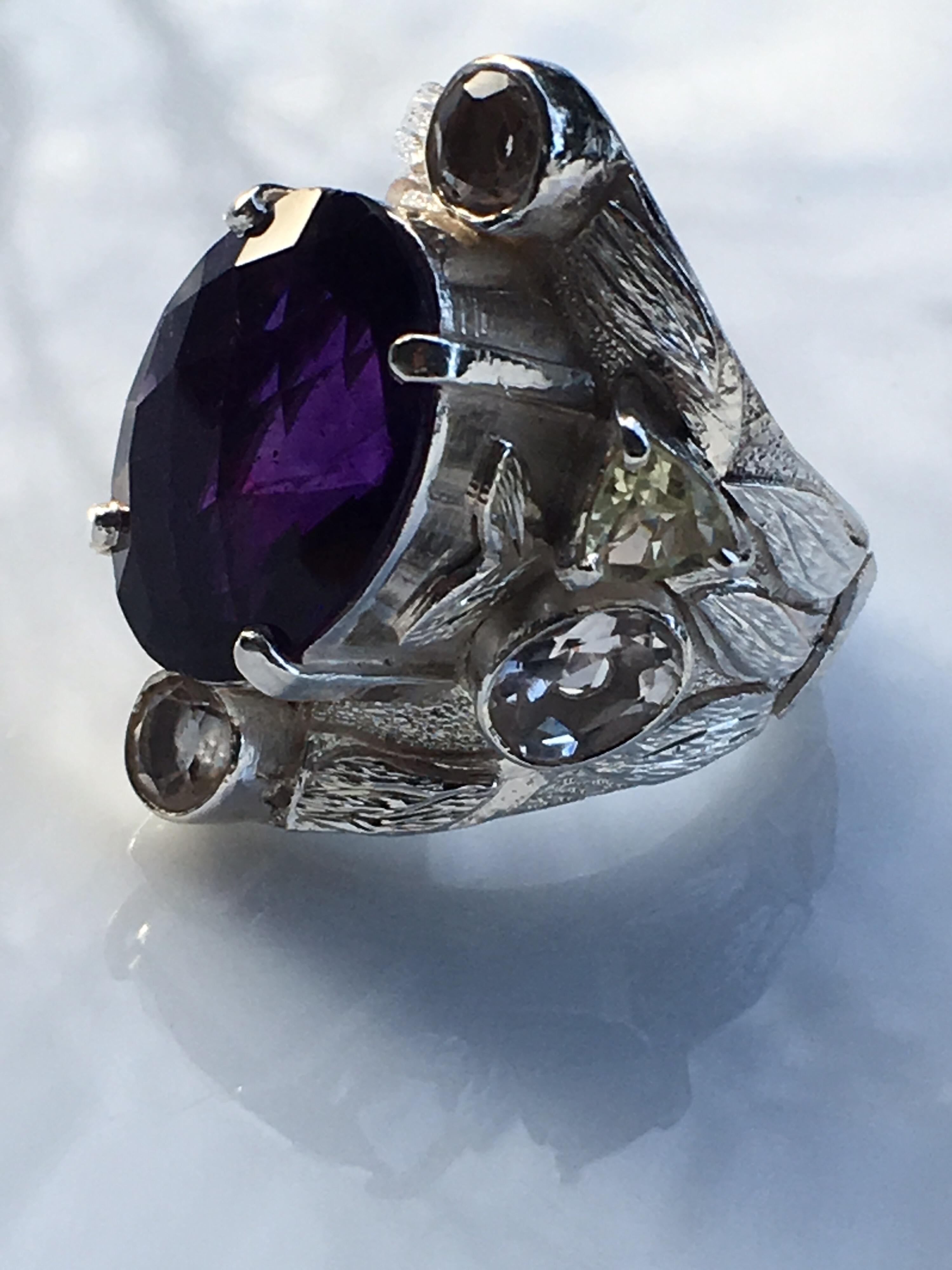 Amethyst Cocktail Ring For Sale 4