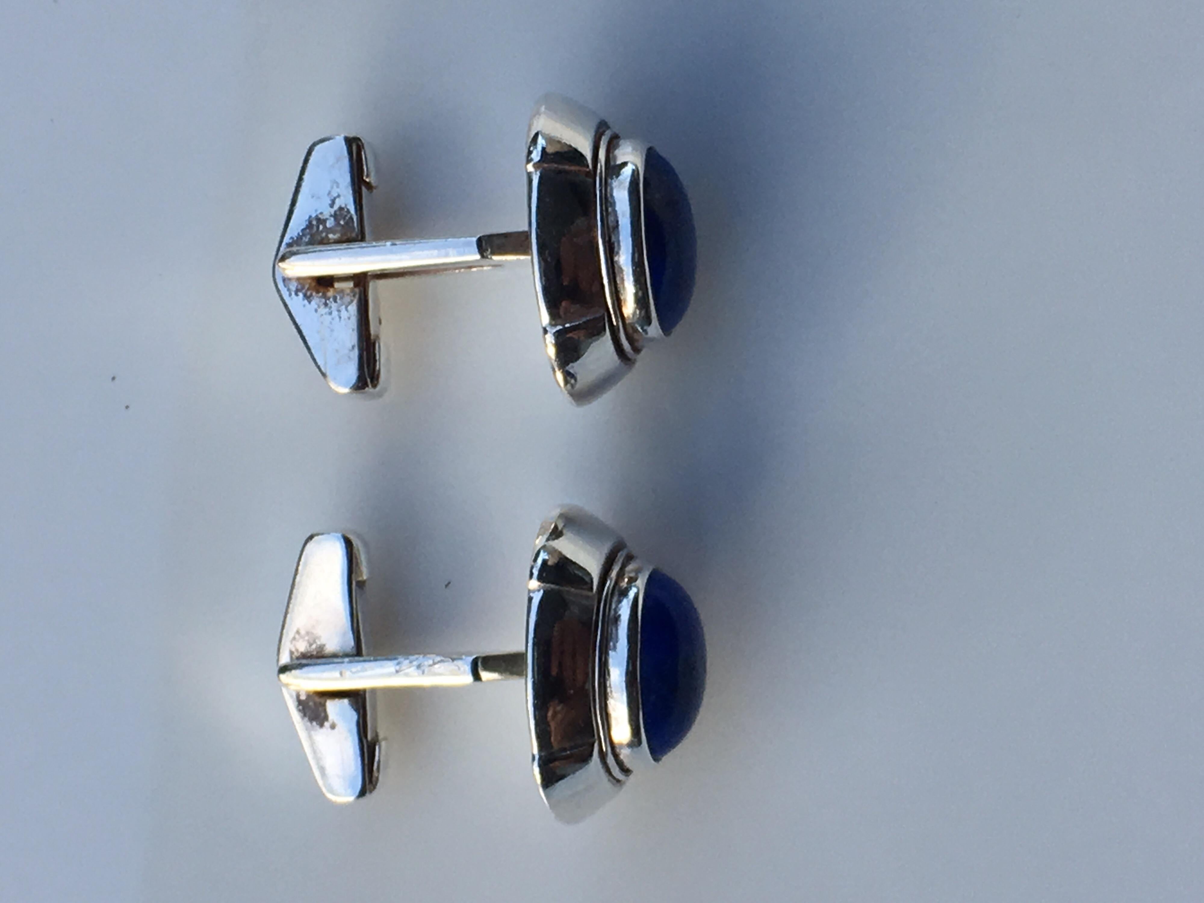 Lapis Cufflinks In New Condition In Trumbull, CT
