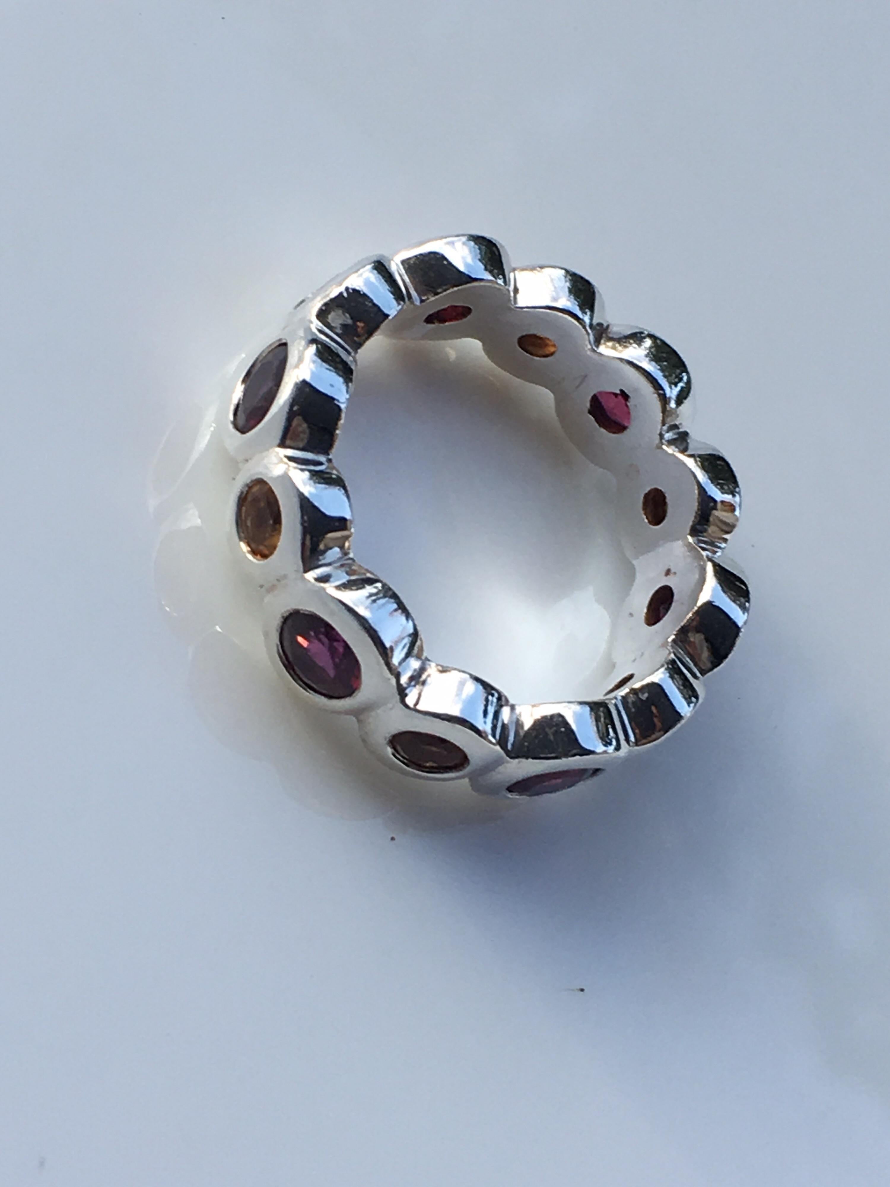 Women's Eternity Band with Garnet and Citrine, This item is on sale for Black Friday  For Sale