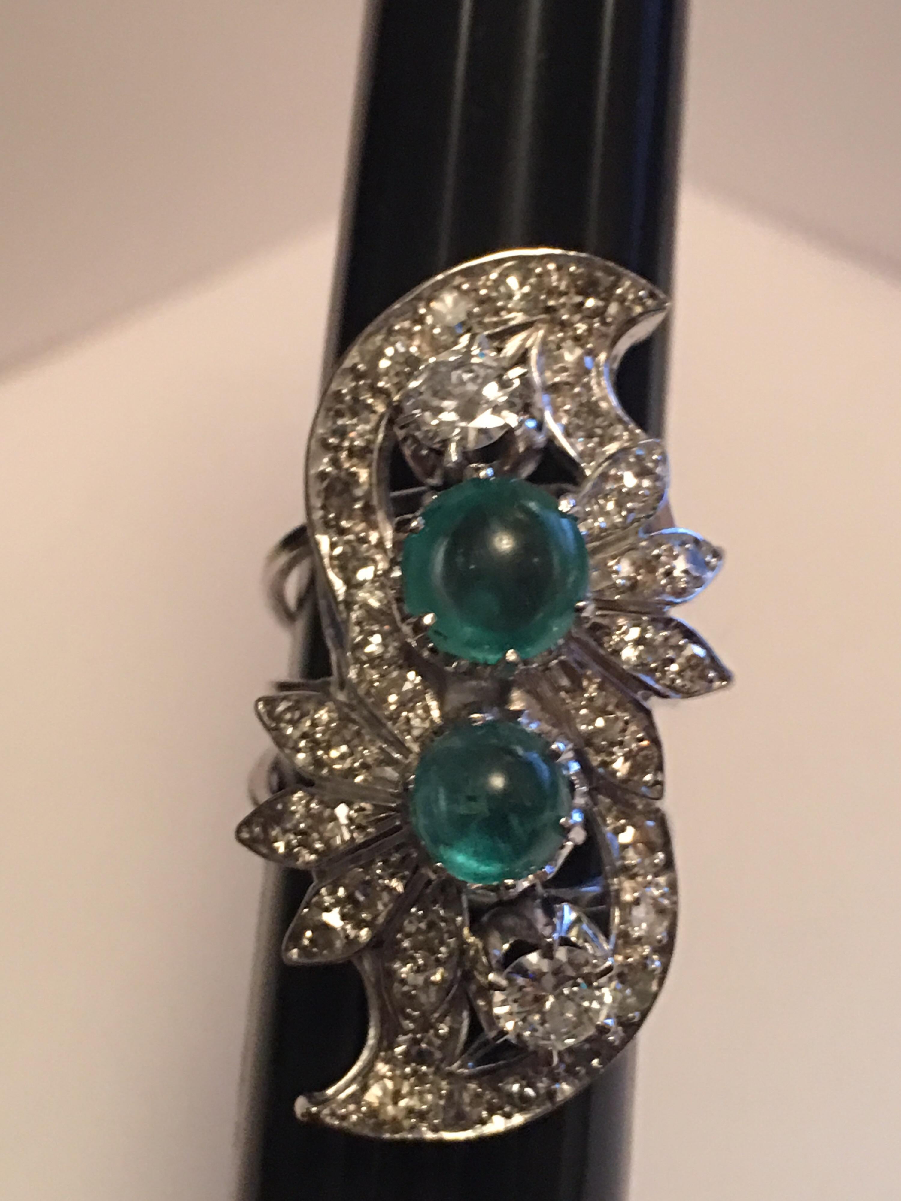 Emerald Diamond Cocktail Ring 6