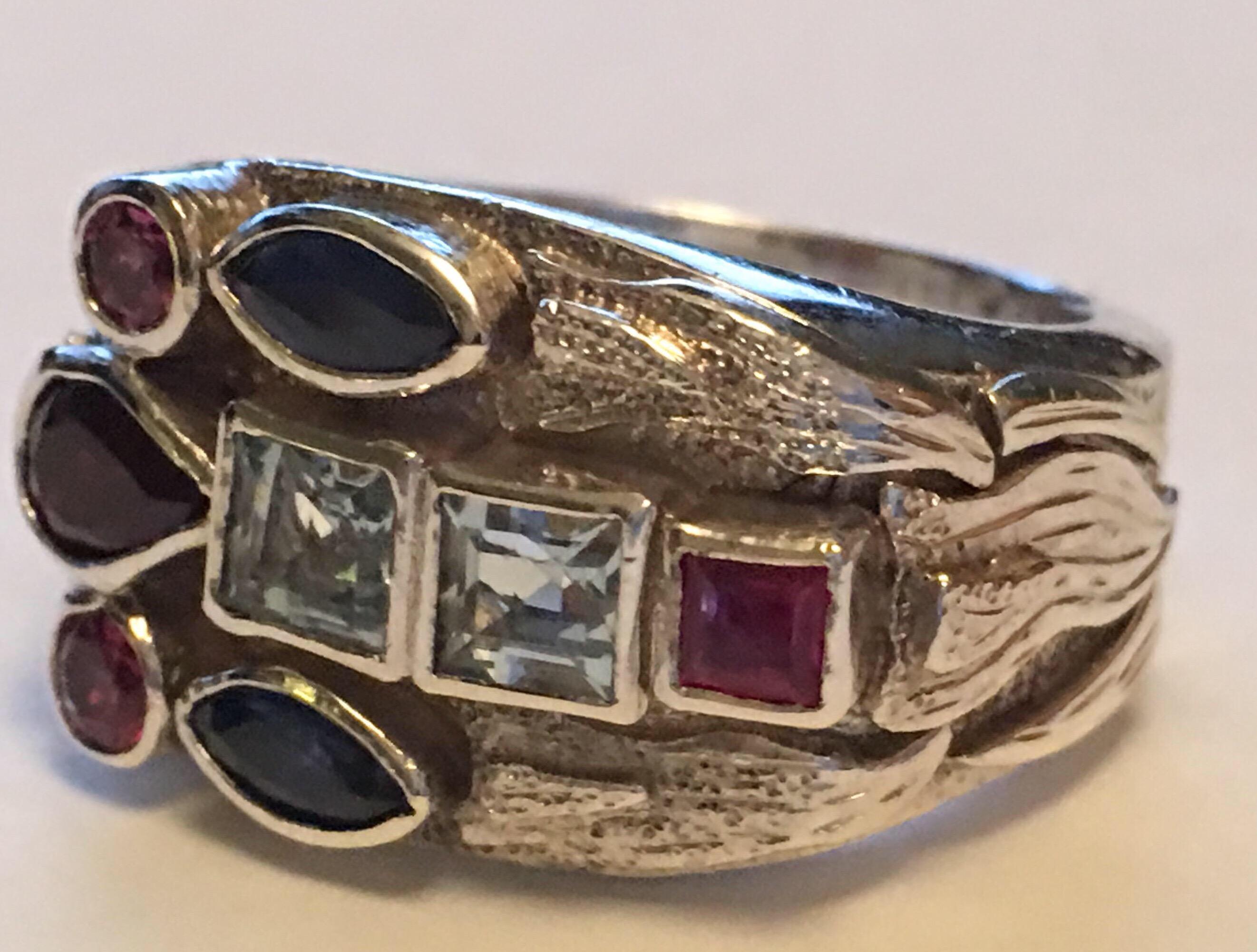Anello prezioso e semiprezioso multicolore Questo articolo è in vendita per il Black Friday in vendita 1