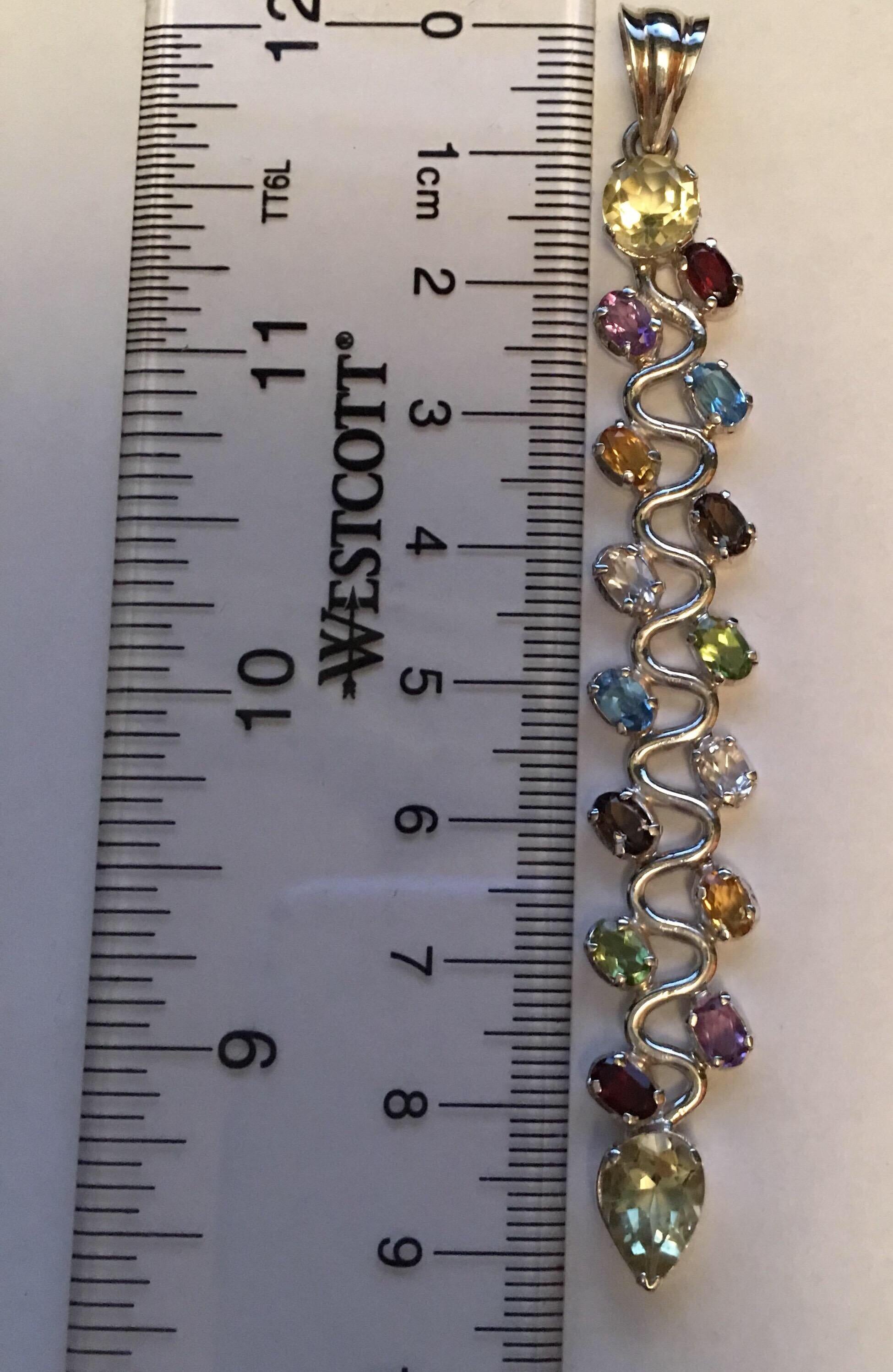 Women's or Men's Multi-Color Stone Pendant For Sale