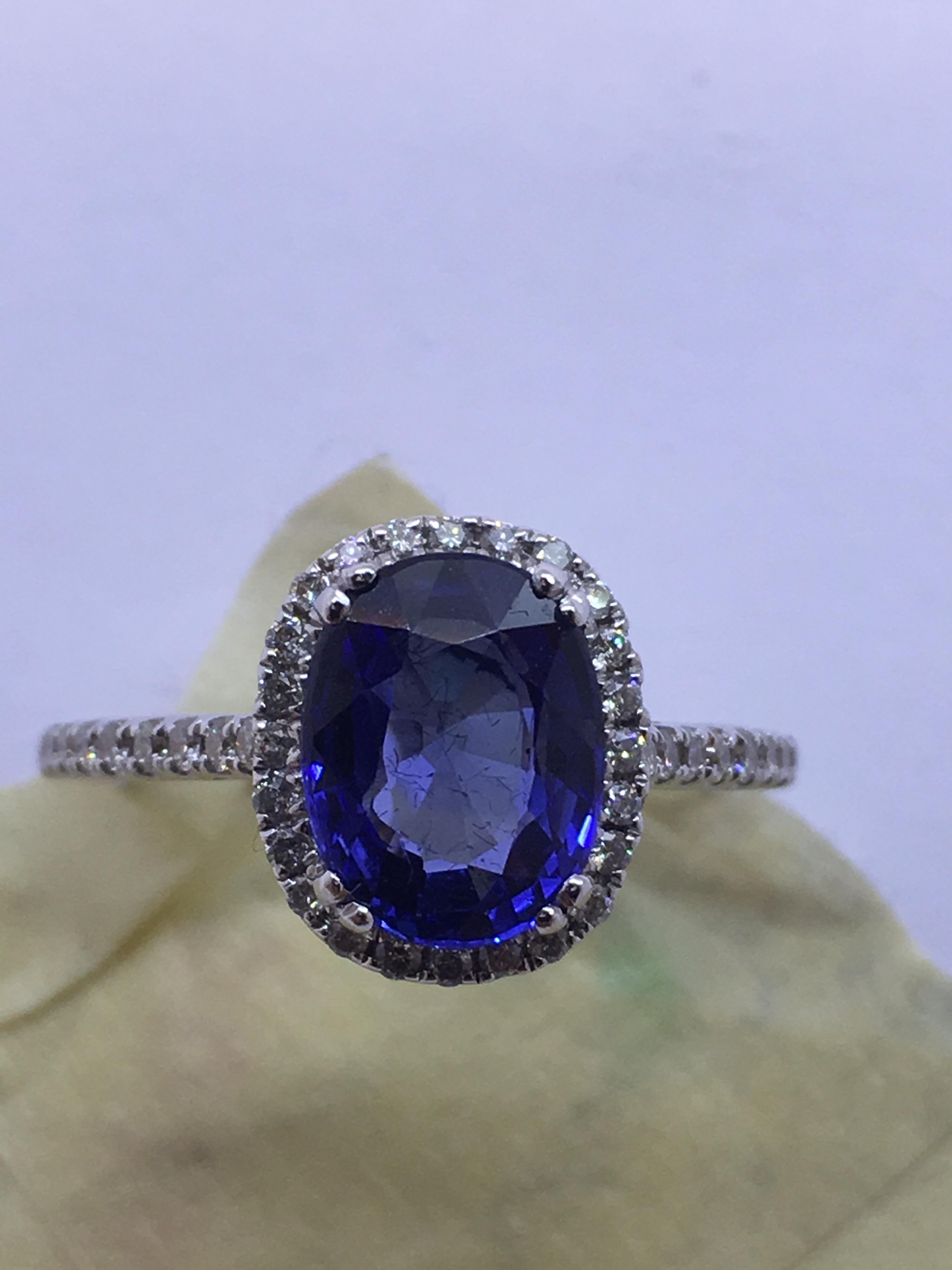 Diamond Sapphire Ring Set in Gold 6