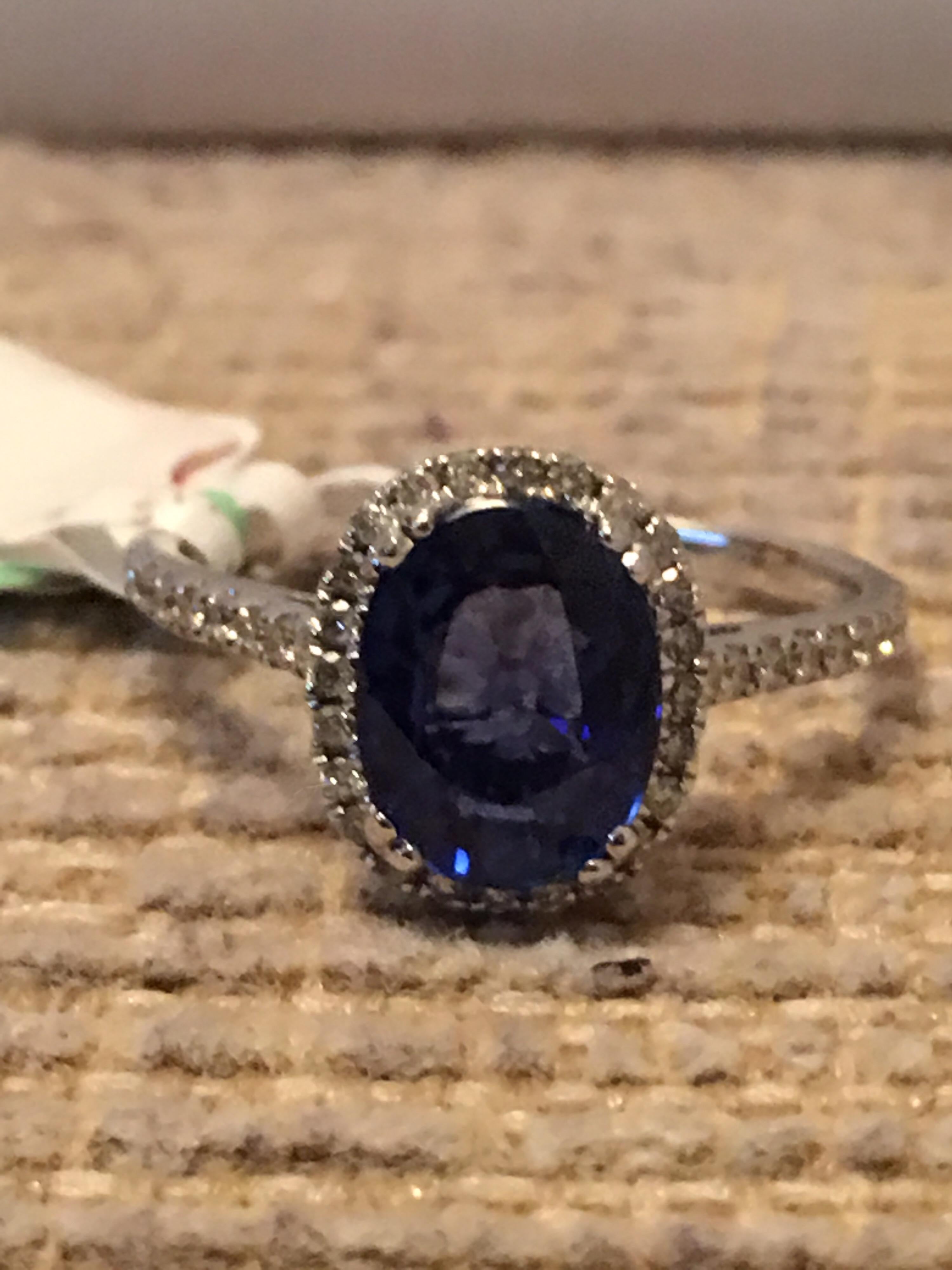 Diamond Sapphire Ring Set in Gold 7