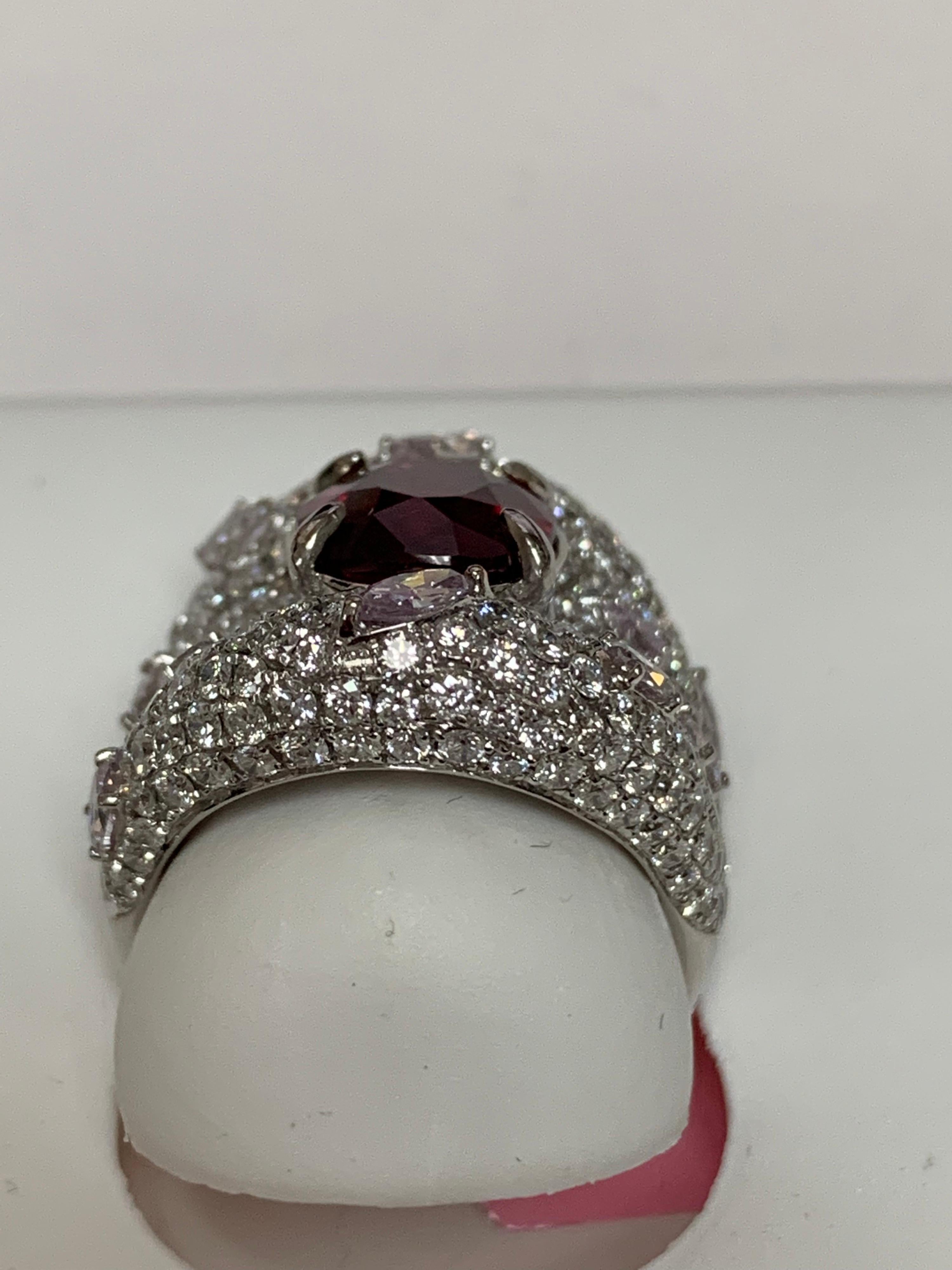 GRS Certified 5.52 Carat Natural Ruby Diamond Ring 7