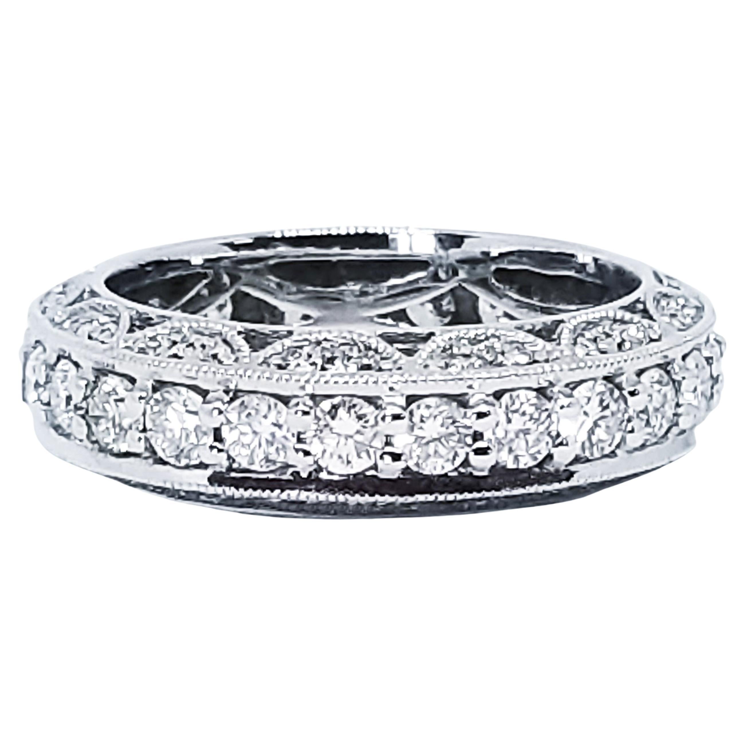 1.81 Ct Diamond 14K White Gold Over Engagement Wedding Anniversary Ring Sz 5 