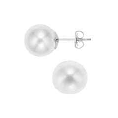 AAA Quality Freshwater Cultured Pearl Earring Stud on 14 Karat White Gold