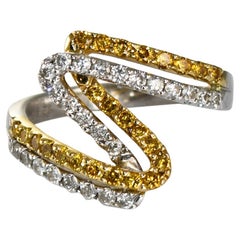 14K Two-Tone Gold Diamond Cocktail Ring 1.00ct