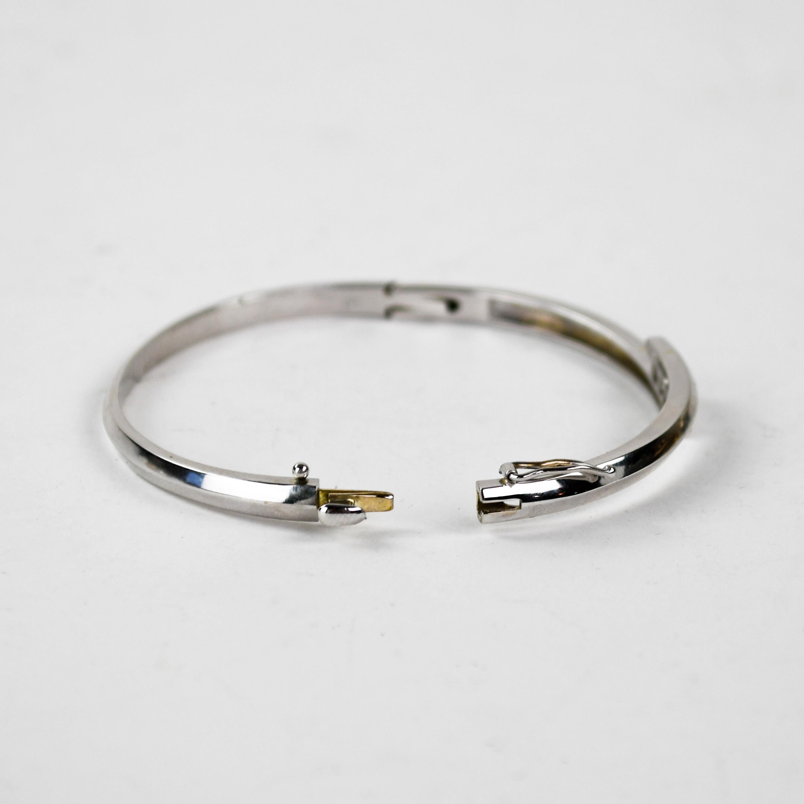 Bracelet en or blanc 14K avec diamants 0.50ct Unisexe en vente
