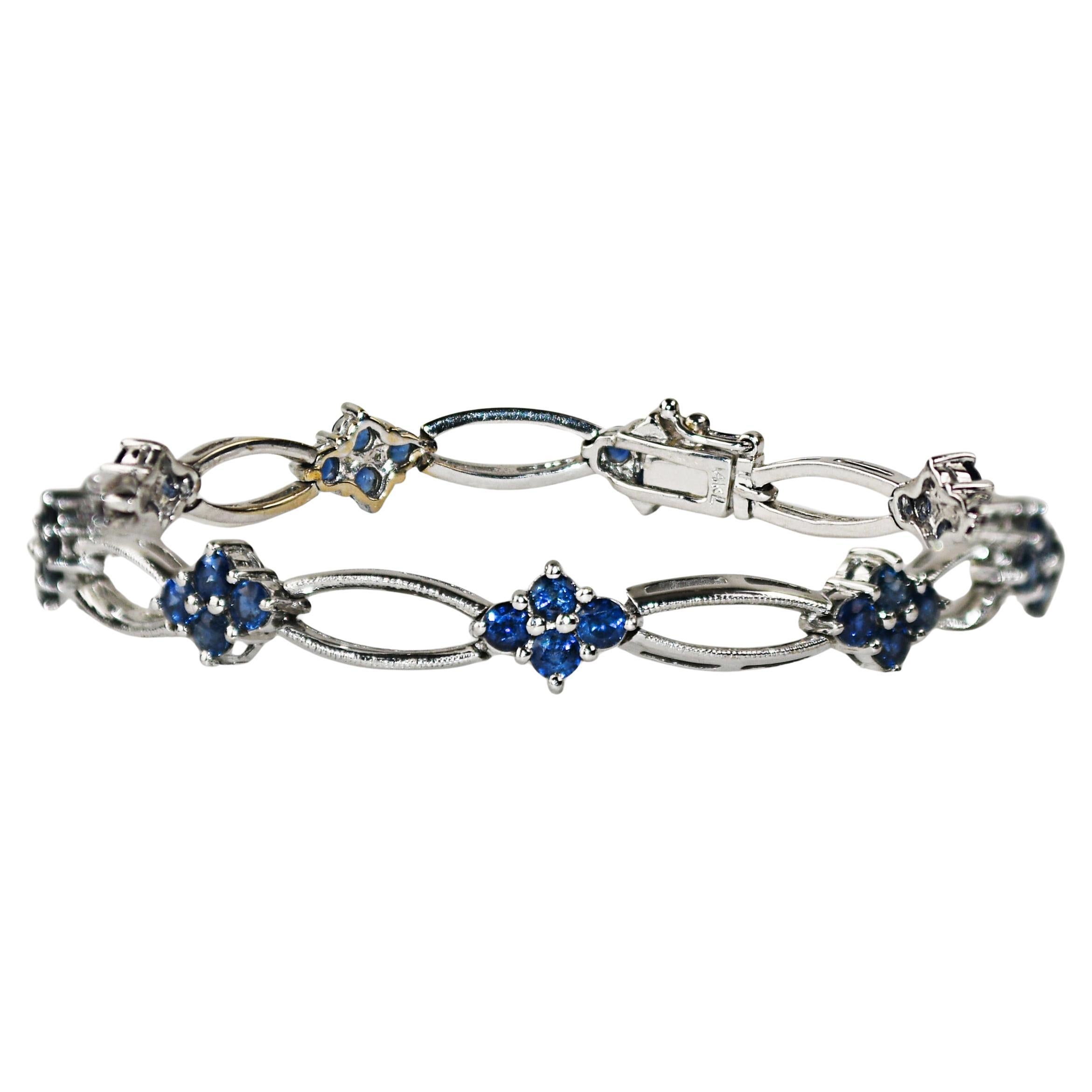 Pulsera Zafiro Oro Blanco 14K en venta