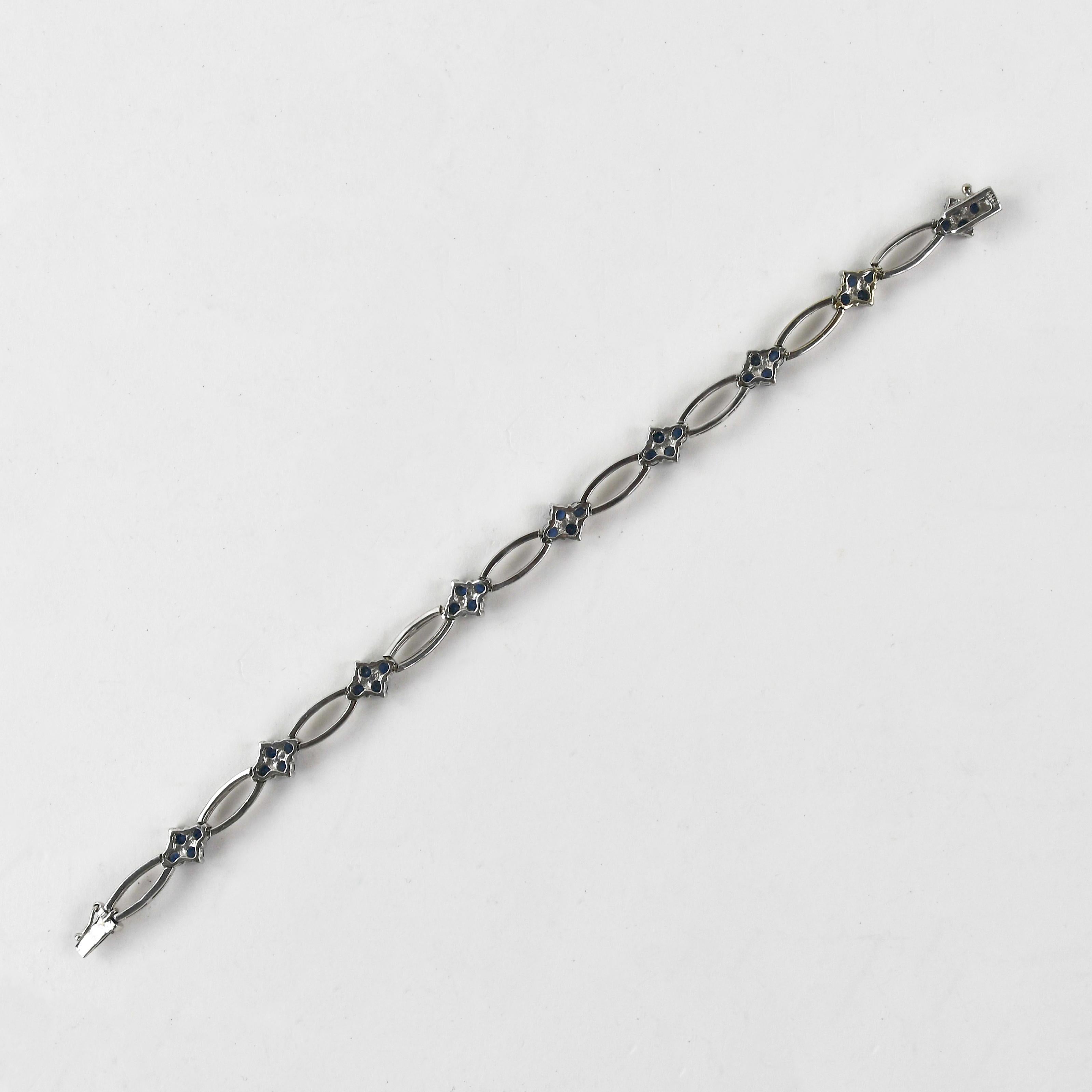 Pulsera Zafiro Oro Blanco 14K en venta 1