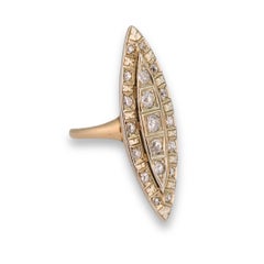 Women's Vintage 14K Yellow Gold Old Cut Diamond Cocktail Ring