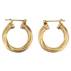 14K Classic Yellow Gold Tube Hoop Earrings