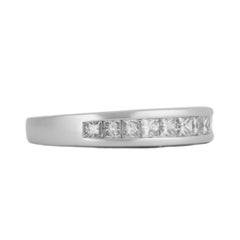 Platinum 950 Princess Cut Diamond Cluster Band Ring