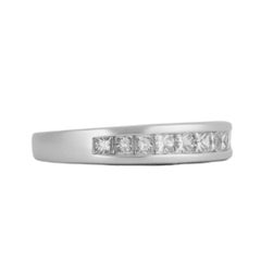Platinum 950 Princess Cut Diamond Cluster Band Ring