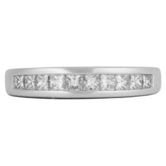 Platinum 950 Princess Cut Diamond Cluster Band Ring
